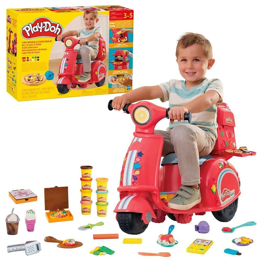 Hasbro PlayDoh Pizza Delivery Kid Scooter Playset, , large