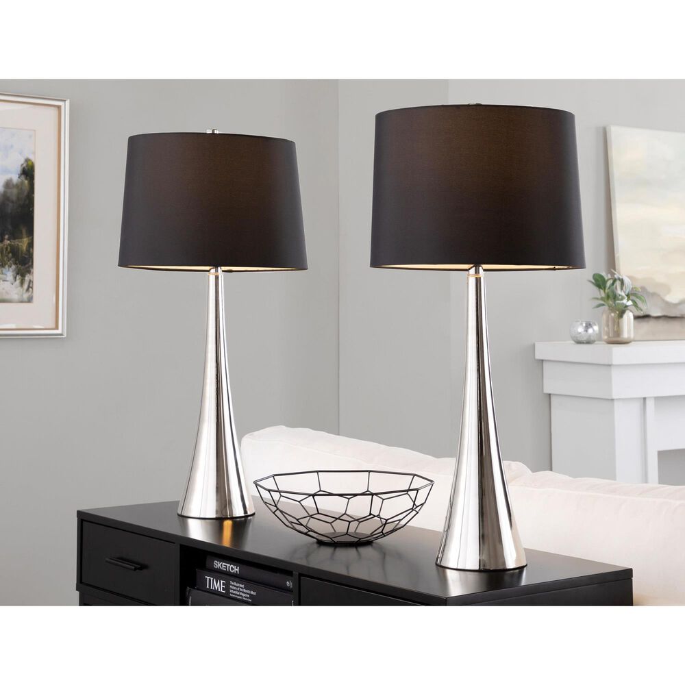 LumiSource Diana Metal Table Lamp in Polished Nickel (Set of 2), , large