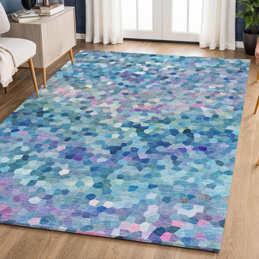 Dalyn Rug Company Kaleidoscope Turquoise 3' x 5' Indoor/Outdoor Area Rug, , large