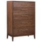 Riva Ridge Jasper 5 Piece King Upholstered Panel Bedroom Set in Modern Walnut, , large