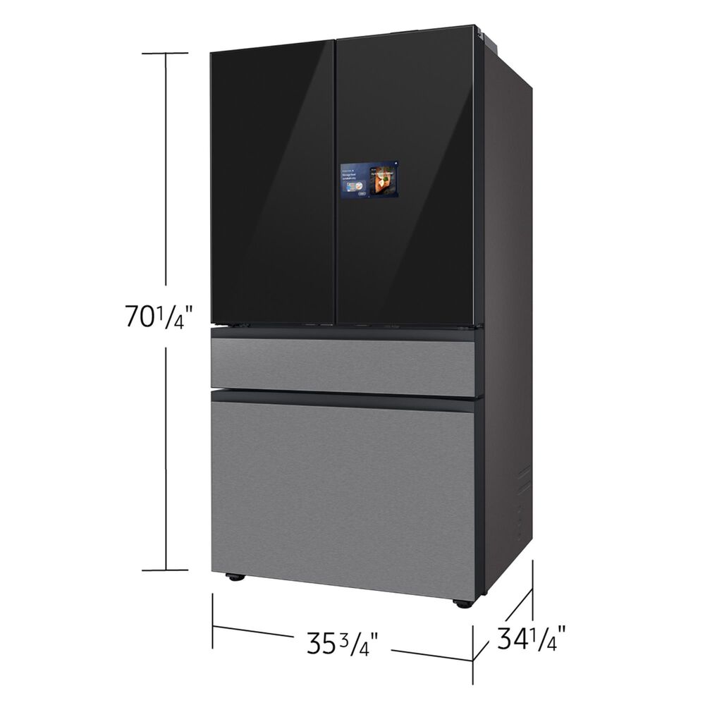 Samsung 28.6 Cu. Ft. Bespoke 4-Door French Door Refrigerator with AI Home &amp; AI Vision Inside in Charcoal Glass and Stainless Steel, , large