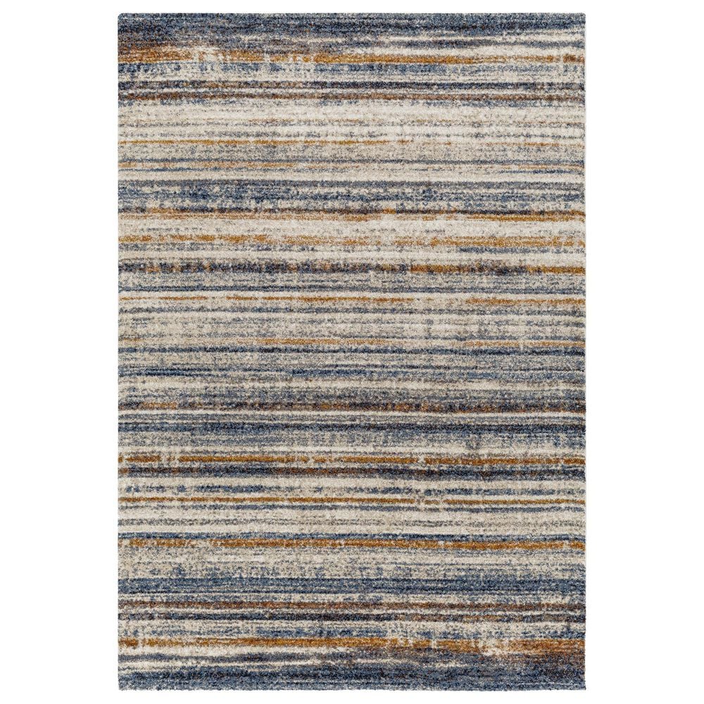 Surya Tuscany 6"7" x 9"6" Blue, Mustard and Cream Area Rug, , large