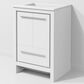 Lexora Home Lafarre 24" Single Bathroom Vanity in White with 2 cm White Cultured Marble Top and Rectangular Sink, , large