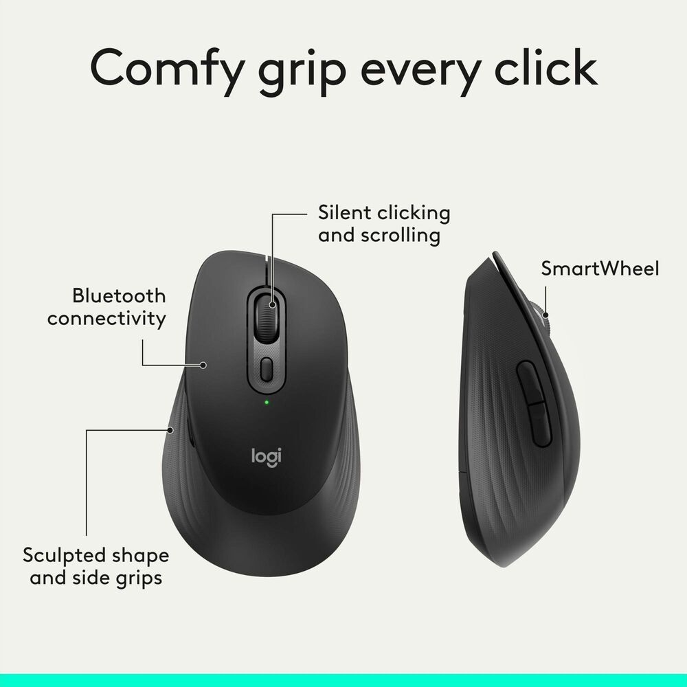 Logitech Signature Comfort Wireless Mouse in Black, , large
