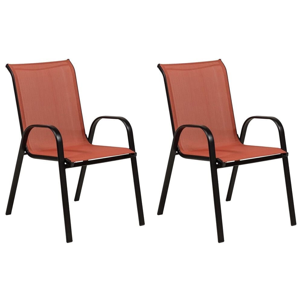 Furniture of America Nina Stacking Patio Arm Chair in Red &#40; Set of 2&#41;, , large