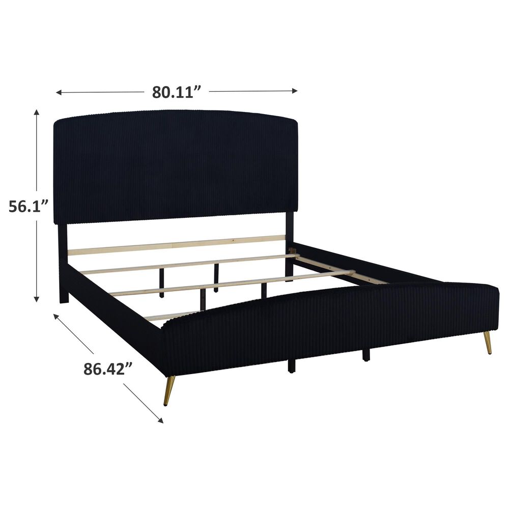 New Heritage Kailani King Upholstered Bed in Black, , large
