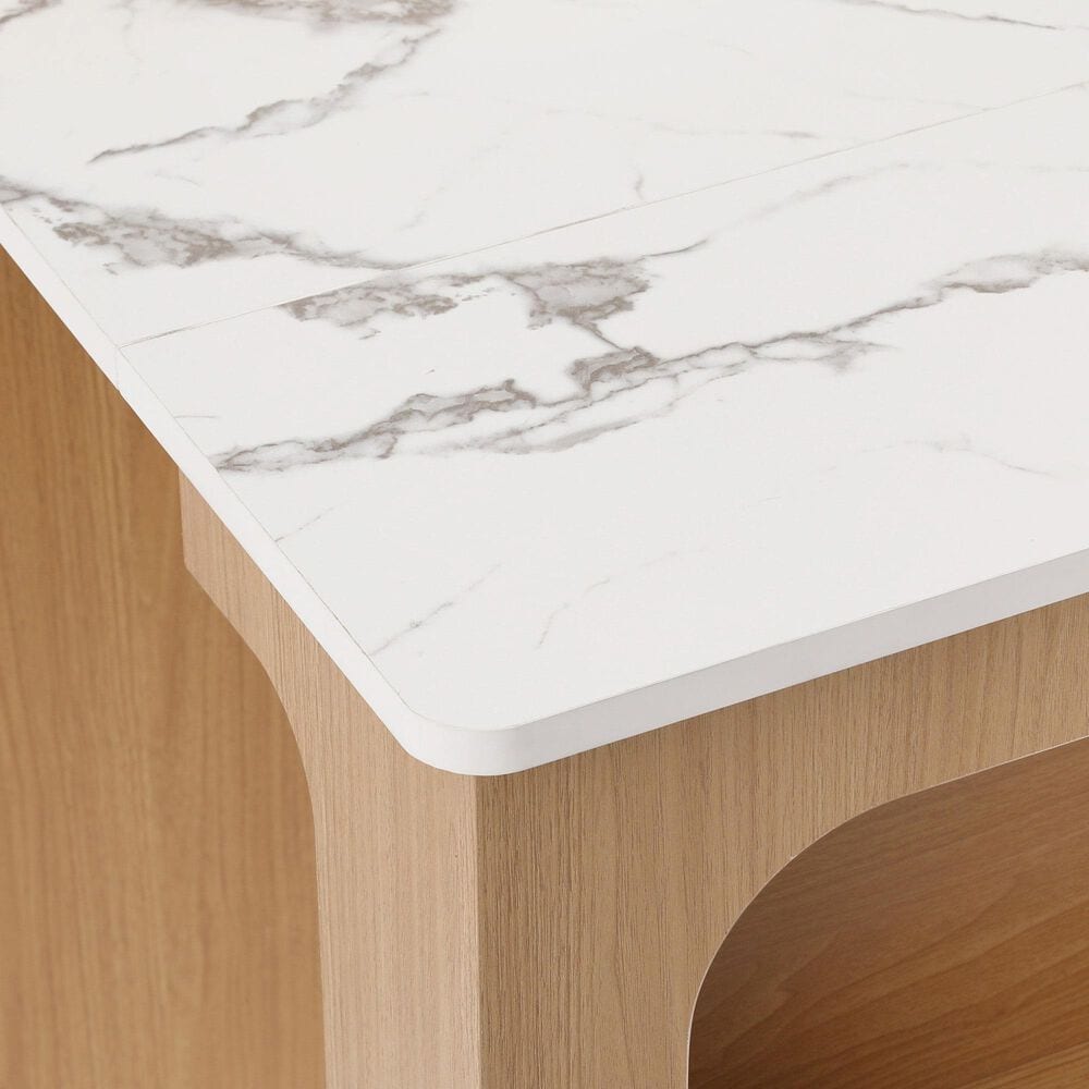 HOMLUX 60" Kitchen Island in Natural, , large