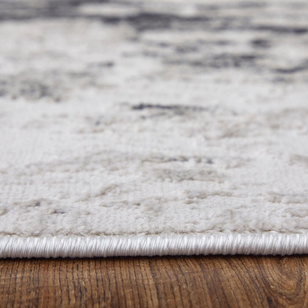 Feizy Prasad 5&#39; x 8&#39; Ivory and Charcoal Area Rug, , large