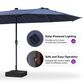 HOMLUX 13" Outdoor Double-Sided Market Umbrella with Base  in Navy Blue, , large