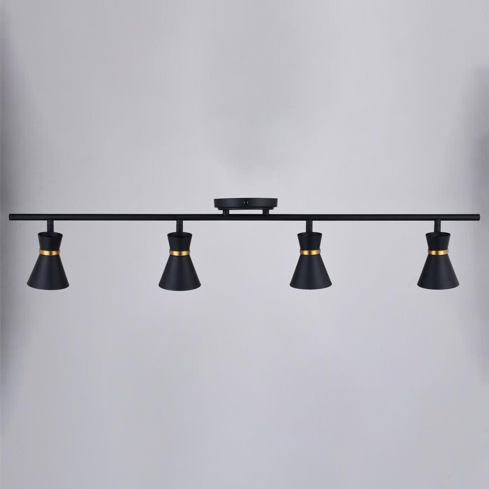 Vaxcel Alto 4-Light Ceiling Spot in Matte Black and Satin Brass, , large