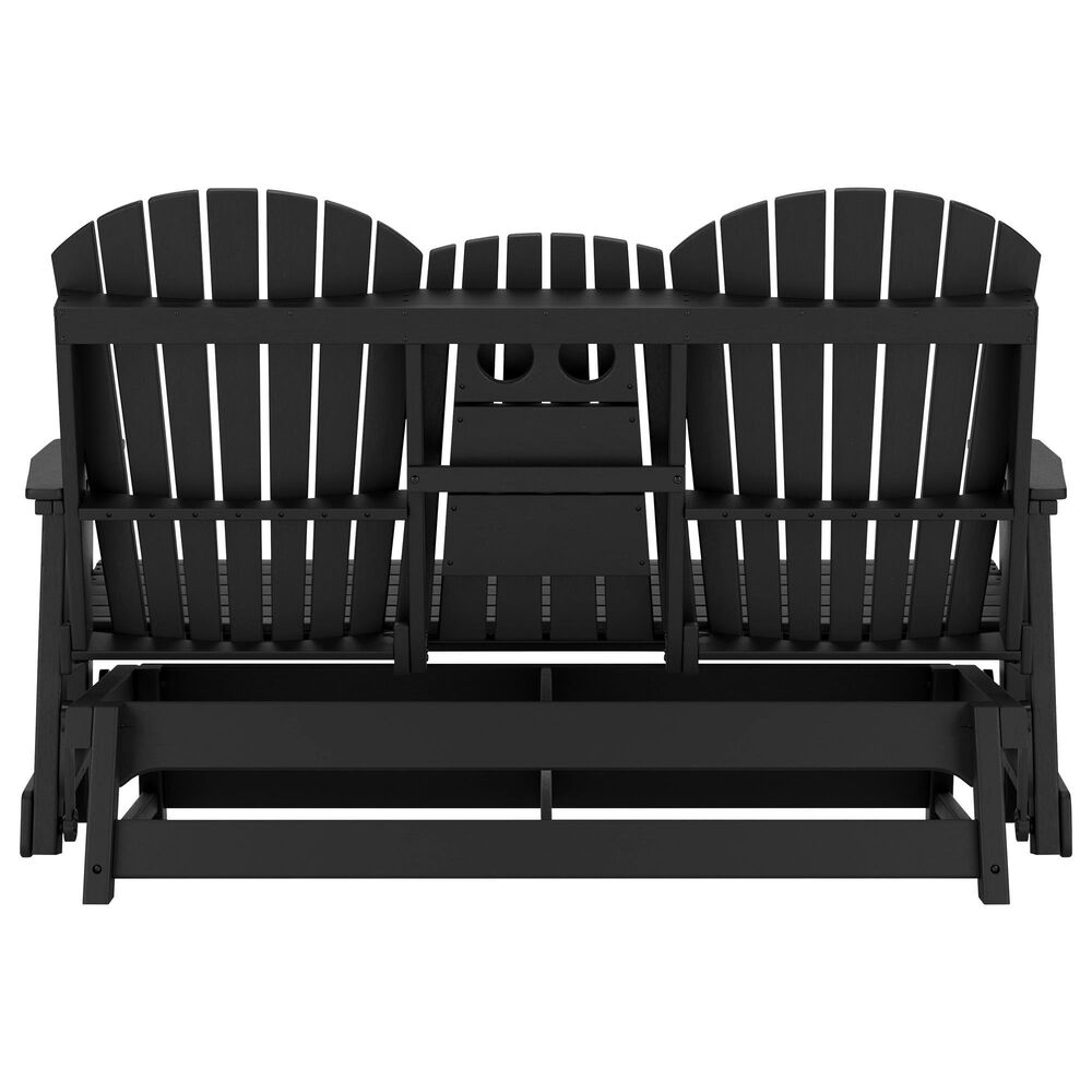 Ashley Hyland Wave Patio Glider Loveseat in Black, , large
