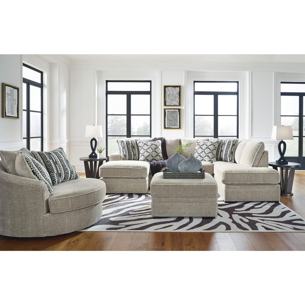 Ashley Calnita Oversized Swivel Accent Chair in Sisal, , large