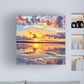 Timberlake Beata Czyzowska "Sunset In A Square" 18" x 18" Canvas Art in Tan/Grey/Pink/Brown/White, , large