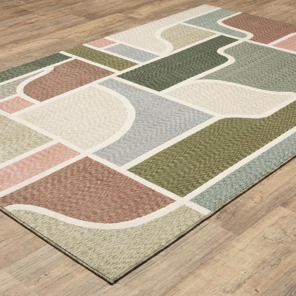 Oriental Weavers Tisdell Green and Multicolor 6&#39;7&quot; x 9&#39;4&quot; Area Rug, , large