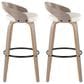 LumiSource Grotto 30" Swivel Barstool with White Faux Leather Upholstery in Light Grey and Black (Set of 2), , large
