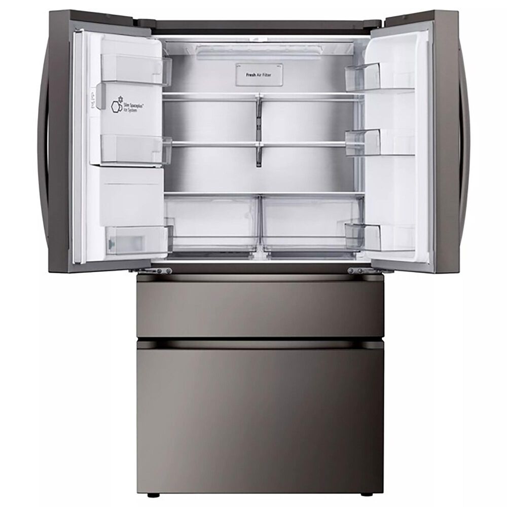 LG 28.6 Cu. Ft. 4-Door French Door with Dual Handles Refrigerator in Black Stainless Steel, , large