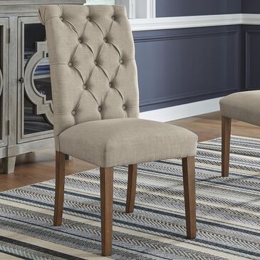 Signature Design by Ashley Harvina Side Chair with Beige Cushion in Light Walnut, , large