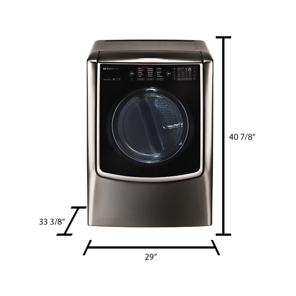 LG 9.0 Cu. Ft. Electric Dryer With Steam in Black Stainless Steel, , large