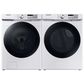 Samsung 4.5 Cu. Ft Front Load Washer with Steam and 7.5 Cu. Ft. Gas Dryer Laundry Pair in White, , large