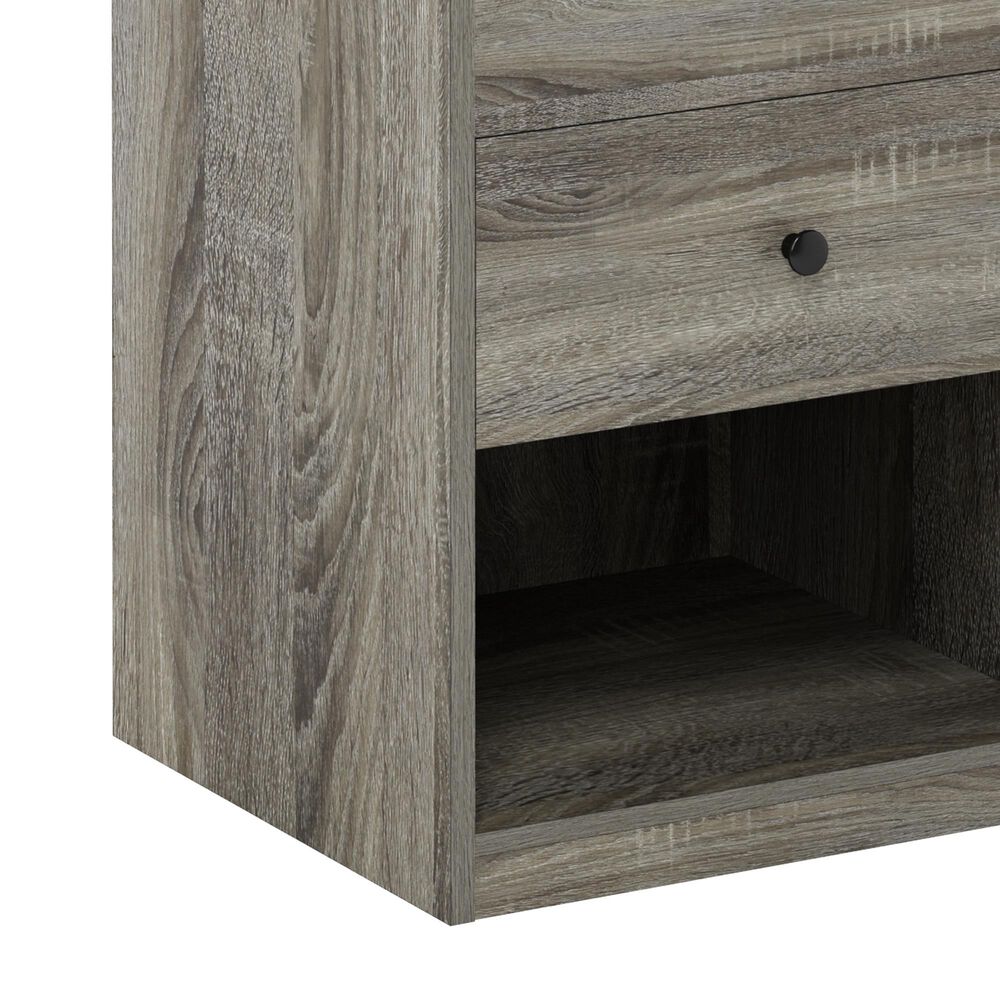 HOMLUX 1-Drawer Lift Top Nightstand in French Oak Grey, , large