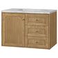 James Martin Vanities Laurent 36" Single Bathroom Vanity in Light Natural Oak with 3 cm Victorian Silver Quartz Top and Rectangular Sink, , large