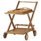 Hearth and Haven Riviera Bar Cart in Natural Stained with Glass Holders, , large