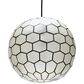 Creative Coop Simone 14" Pendant with Pearly White Shade in Black, , large