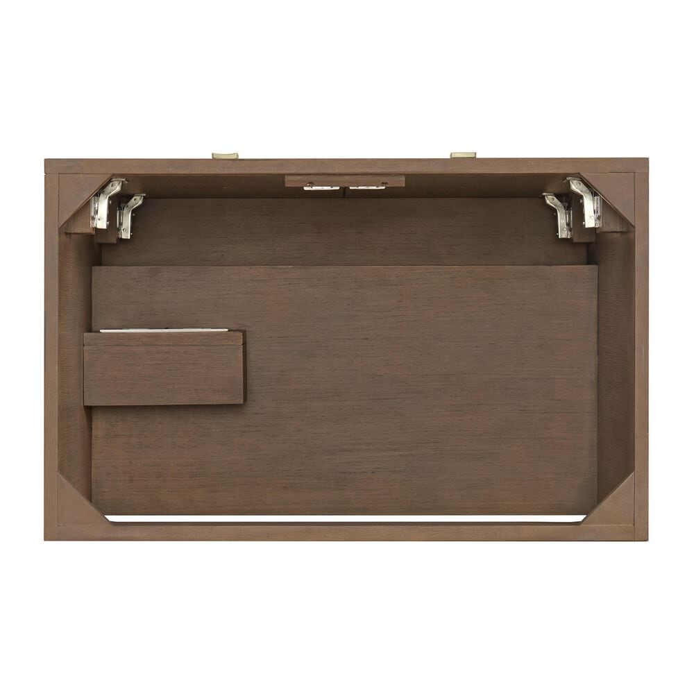 37B Kinsale 30" Single Bathroom Vanity Cabinet in Walnut Drift with White Composite Stone Top and Backsplash, , large