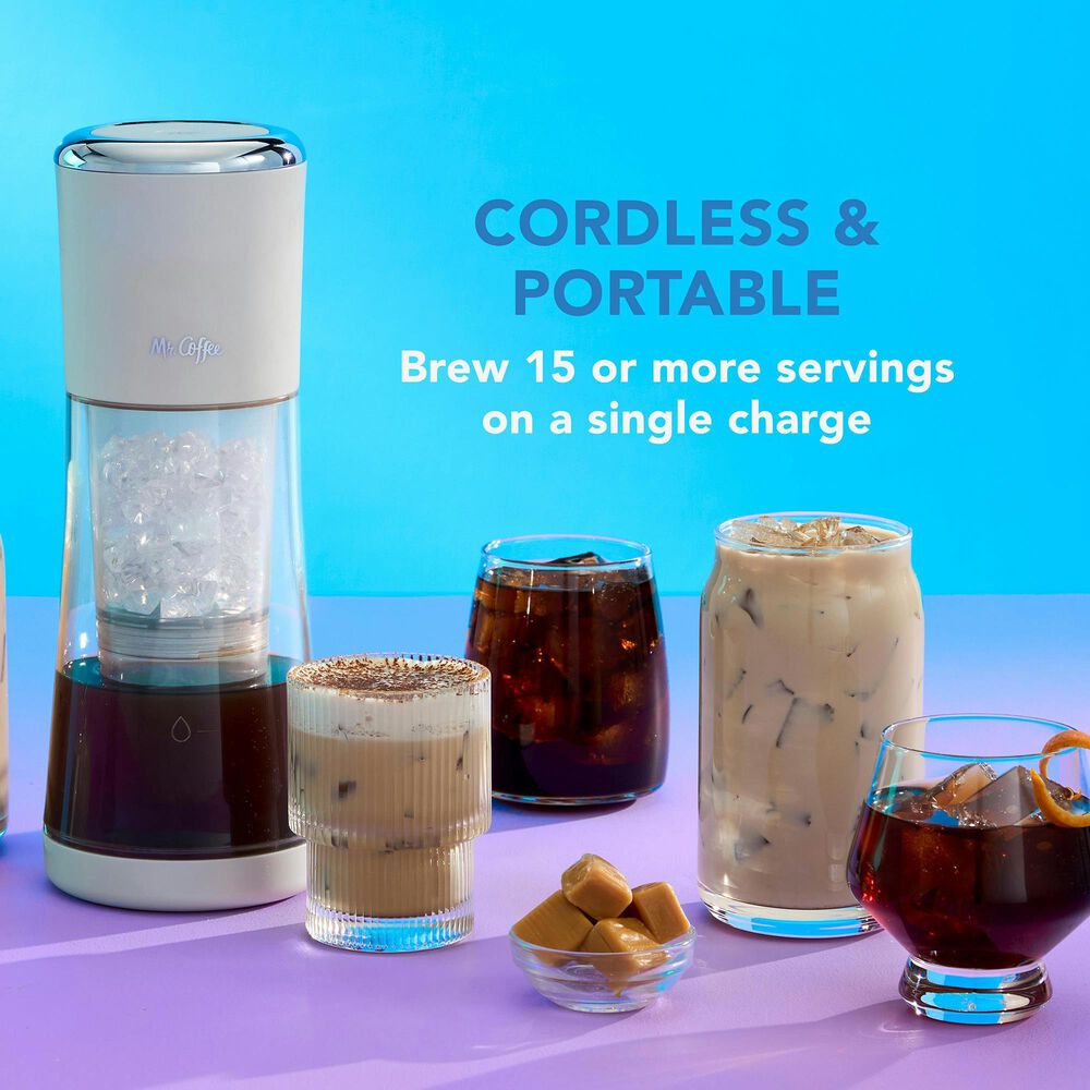 Mr. Coffee 13 Oz Express Cold Brew Coffee Maker in Oat Milk, , large