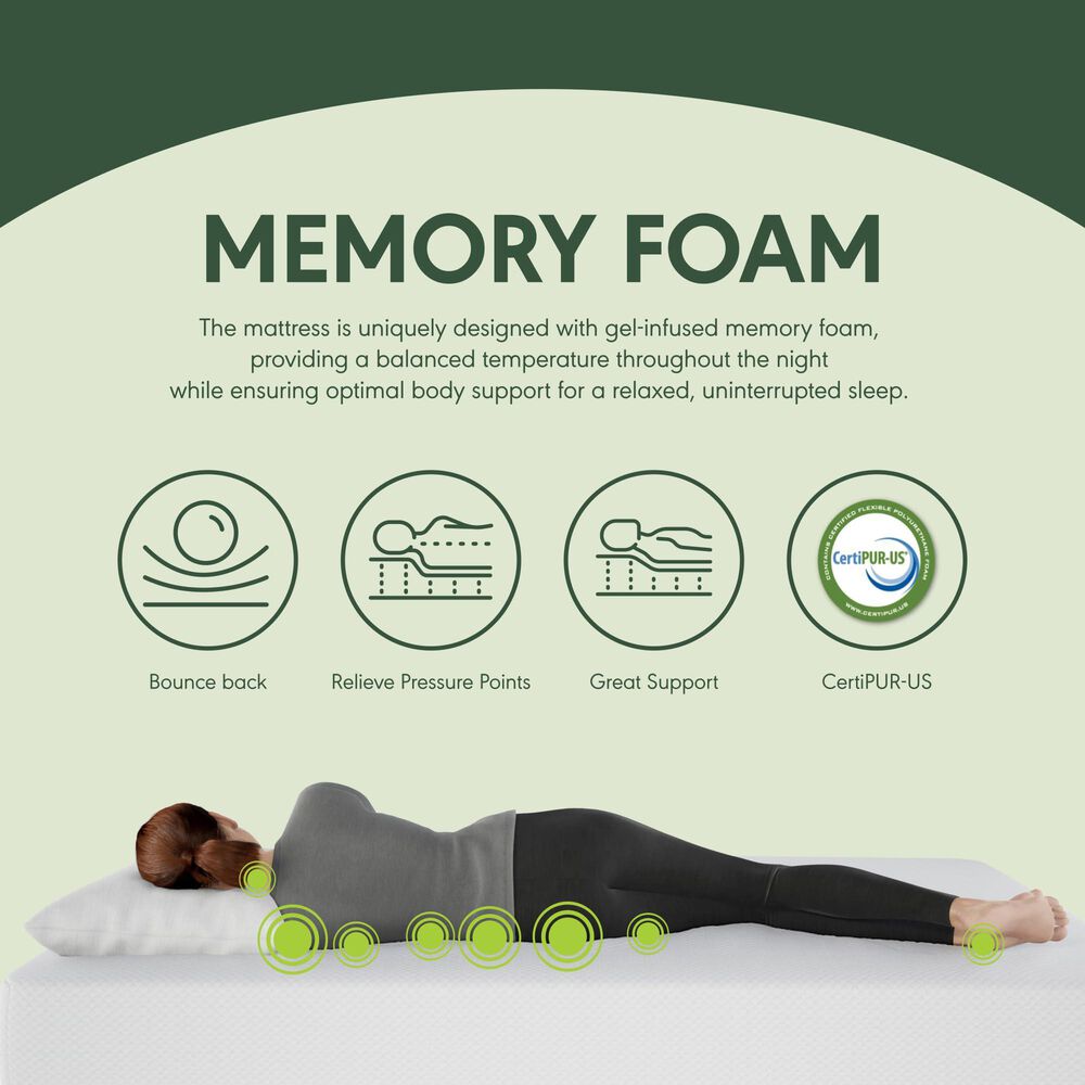 HOMLUX Tidur 10" Medium Firm Cooling Gel Memory Foam California King Mattress in a Box, , large