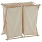Household Essentials Collapsible Double X-Frame Laundry Hamper Sorter with Poly-Cotton Bags in Natural, , large