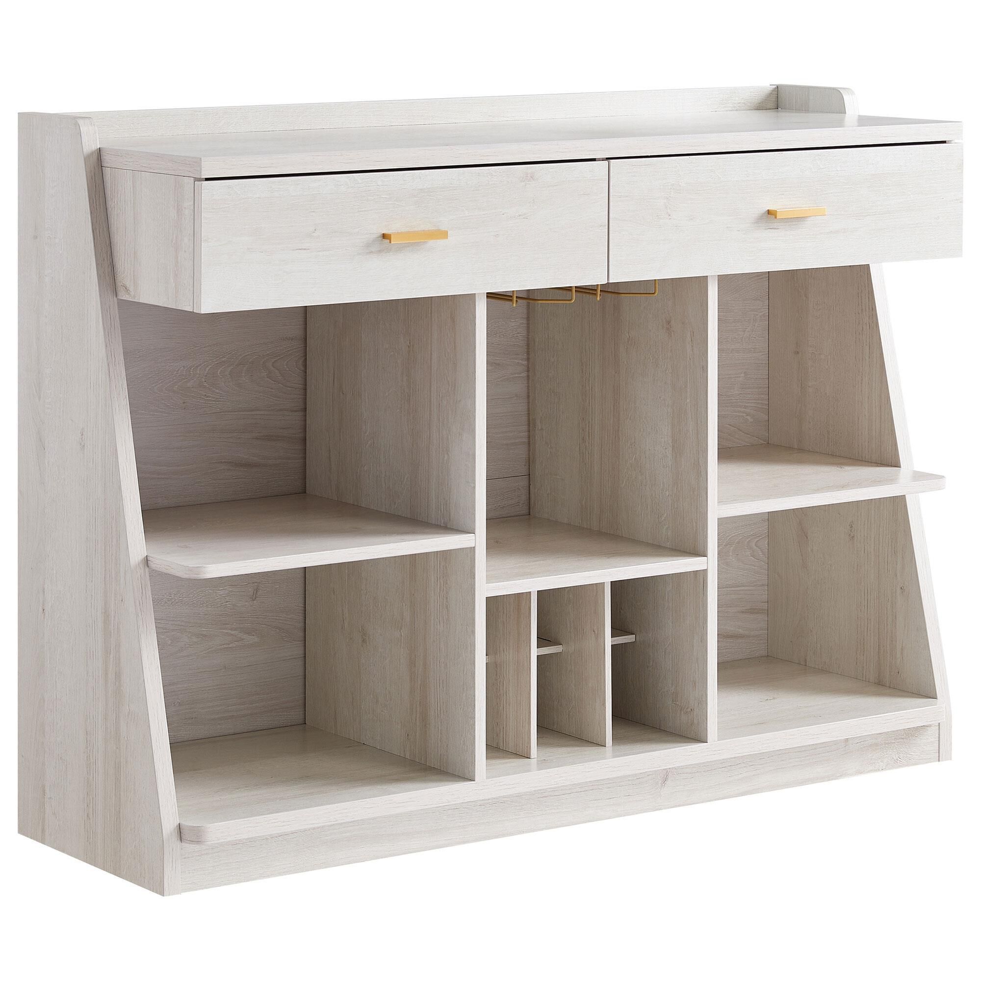 White oak bar best sale cabinet