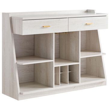 Furniture of America Wilke Wine Bar Cabinet in White Oak, , large