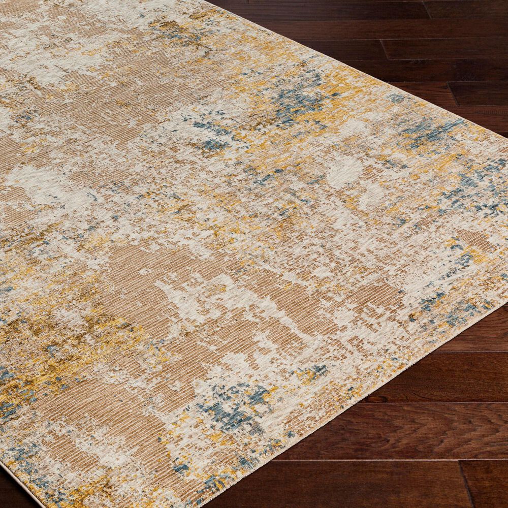 Surya Reina Cream, Light Gray, Light Brown, Tan, Denim and Mustard 2'7" x 7'3" Runner, , large