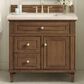 James Martin Vanities Lorelai 36" Single Vanity in Mid-Century Walnut with 3 cm Eternal Marfil Quartz Top, , large