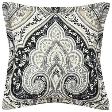 J. Queen New York Messina 18" Square Throw Pillow in Black and Sliver, , large