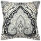 J. Queen New York Messina 18" Square Throw Pillow in Black and Sliver, , large