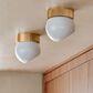 Troy Lighting Odin 1-Light Flush Mount in Patina Brass and Soft White, , large