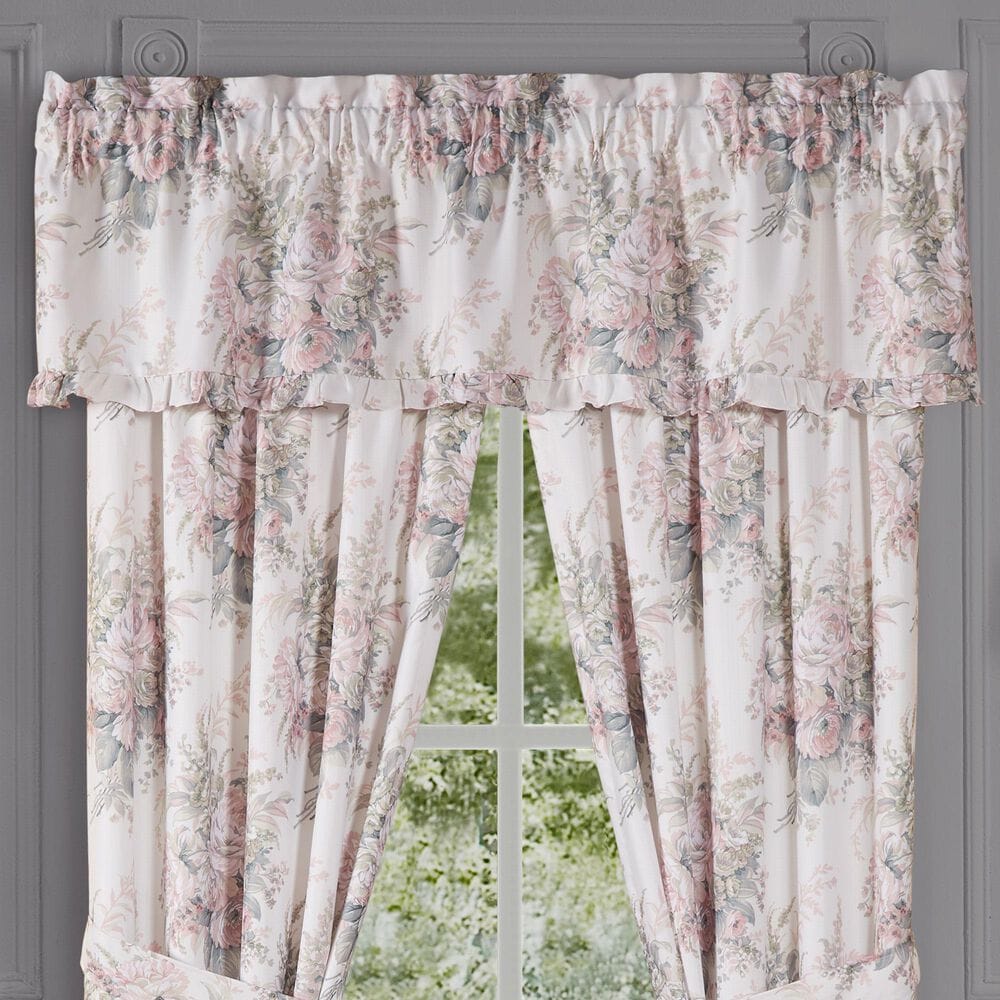 J. Queen New York Estelle 72&quot; x 17&quot; Window Straight Valance in Blush and Cream, , large