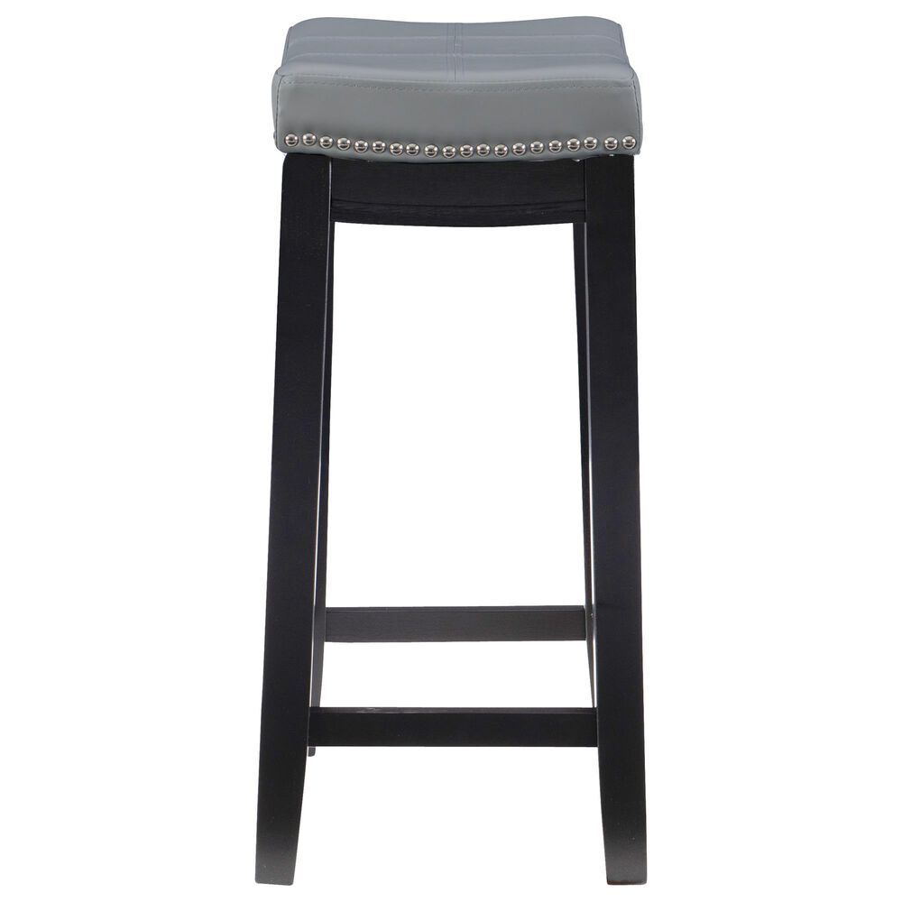 Linon Home Decor Claridge Counter Stool with Light Grey Cushion in Black, , large