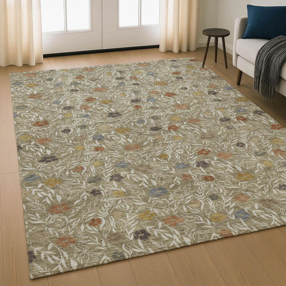 Dalyn Rug Company Soft Essentials Floral Coffee 5' x 7'6" Indoor/Outdoor Area Rug, , large