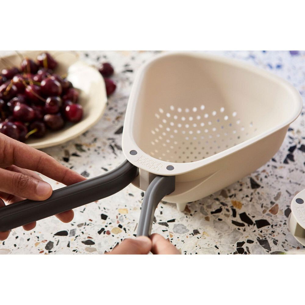 Joseph Joseph Droplet Compact Colander with Folding Handles in White, , large