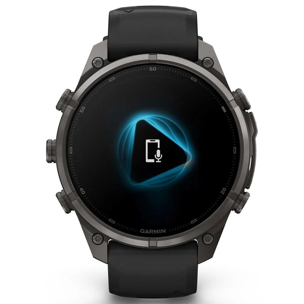 Garmin fenix 9 Pro Smartwatch 47mm Carbon Gray DLC Titanium with Black and Pebble Gray Silicone Band, , large