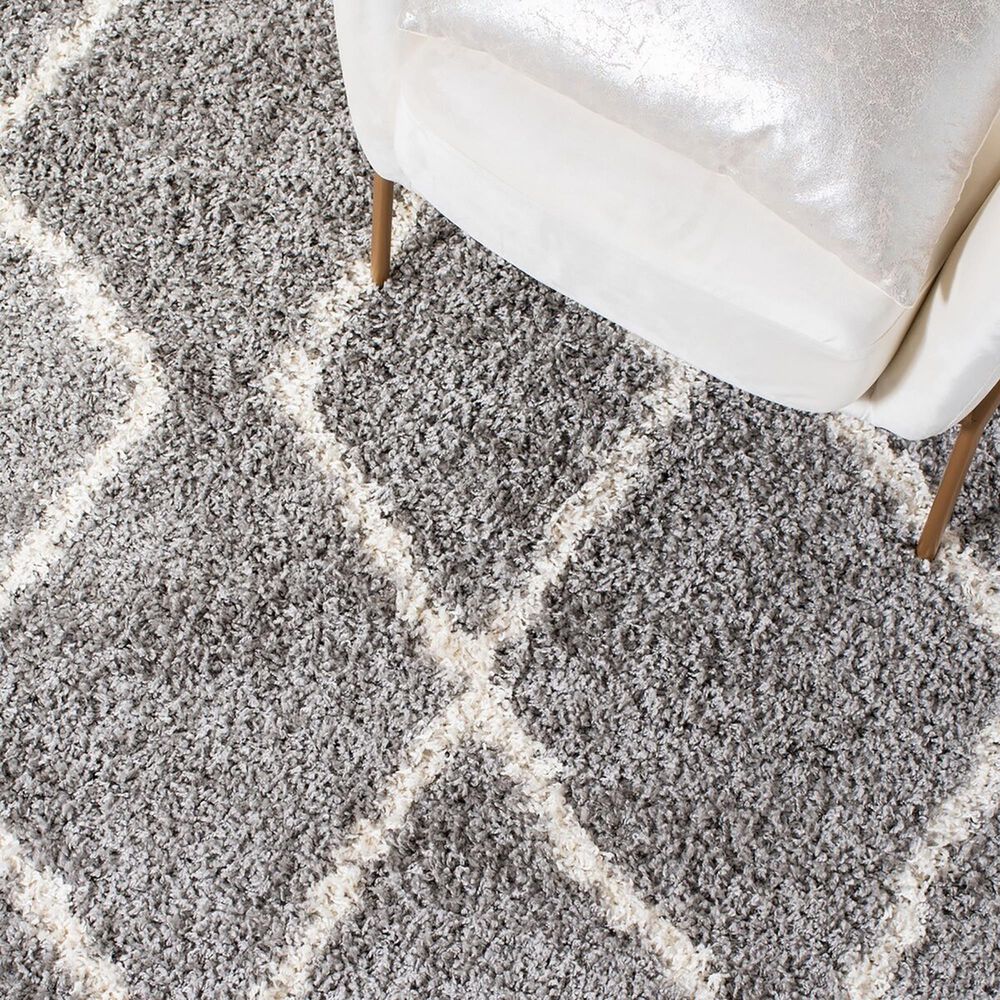 Safavieh Venus Shag VNS682J 6&#39;7&quot; Square Grey and Ivory Area Rug, , large