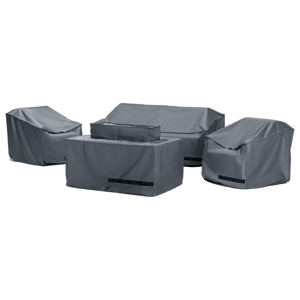 RST Brands Vistano 4-Piece Patio Fire Seating Cover Set in Gray, , large