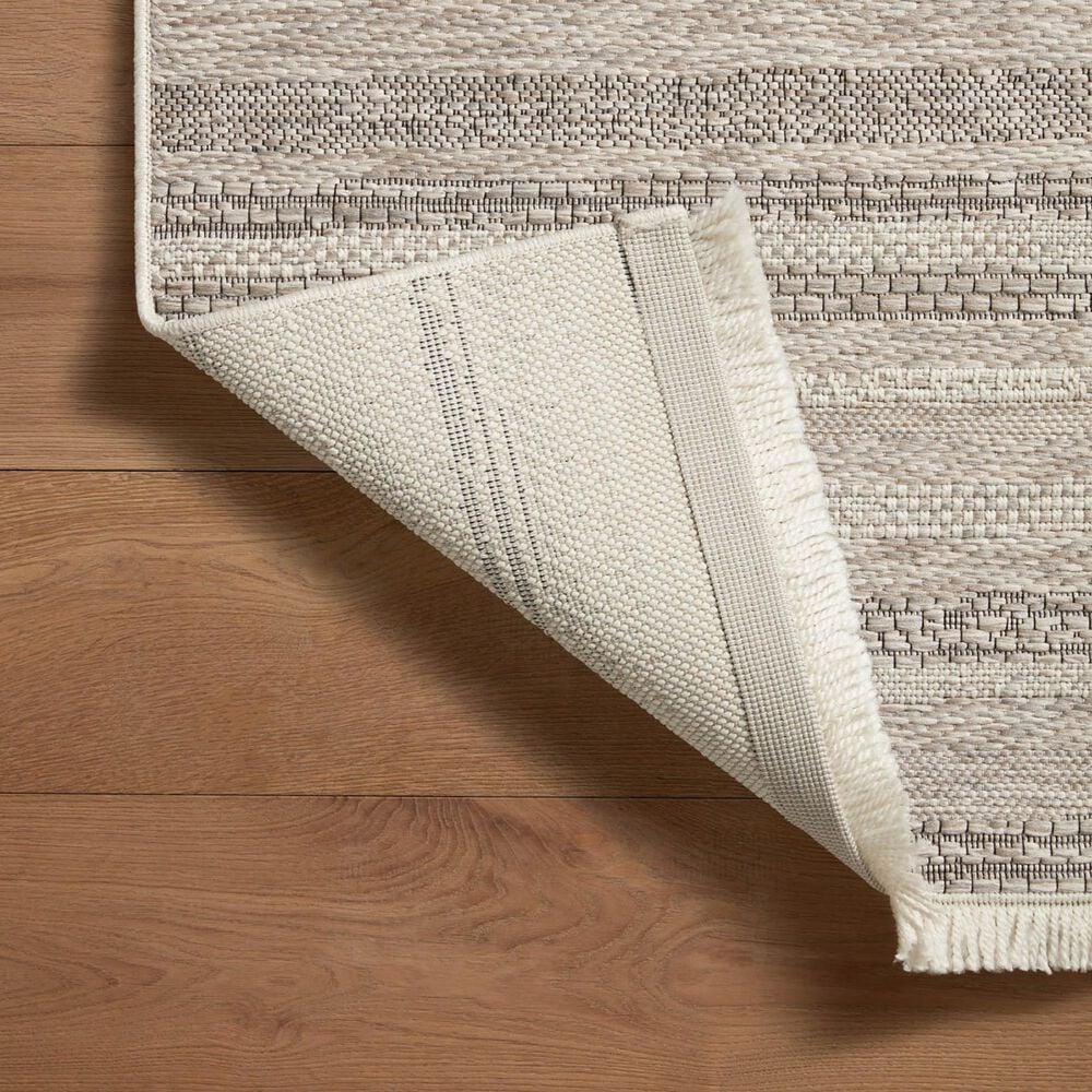 Amber Lewis x Loloi Malibu MAB-02 2&#39;3&quot; x 3&#39;9&quot; Ivory and Dove Indoor/Outdoor Area Rug, , large