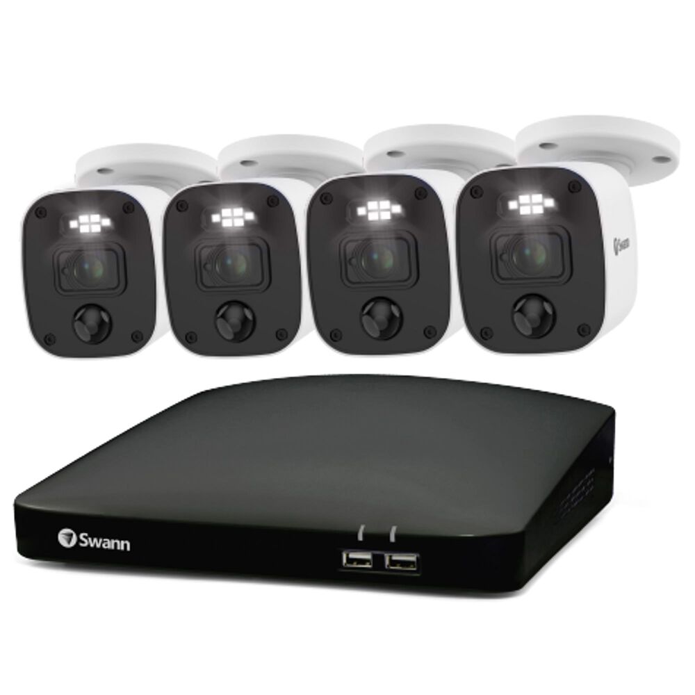 Swann Enforcer 4 Camera 8 Channel 1080p Full HD DVR Audio/Video Security System in White, , large