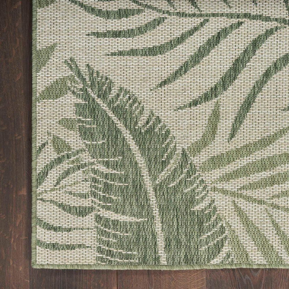 Nourison Garden Oasis GOA02 Ivory and Green 6&#39; x 9&#39; Indoor/Outdoor Area Rug, , large