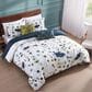 BEBEJAN Abstract Vines 5-Piece King/Cal King Comforter Set in Navy Blue, Gold and White, , large