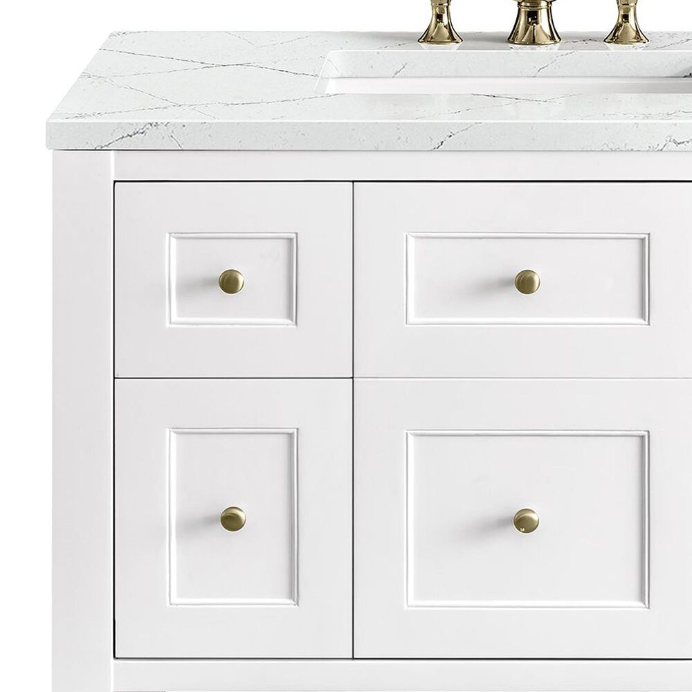 James Martin Vanities Breckenridge 36&quot; Single Bathroom Vanity in Bright White with 3 cm Ethereal Noctis Quartz Top and Rectangular Sink, , large